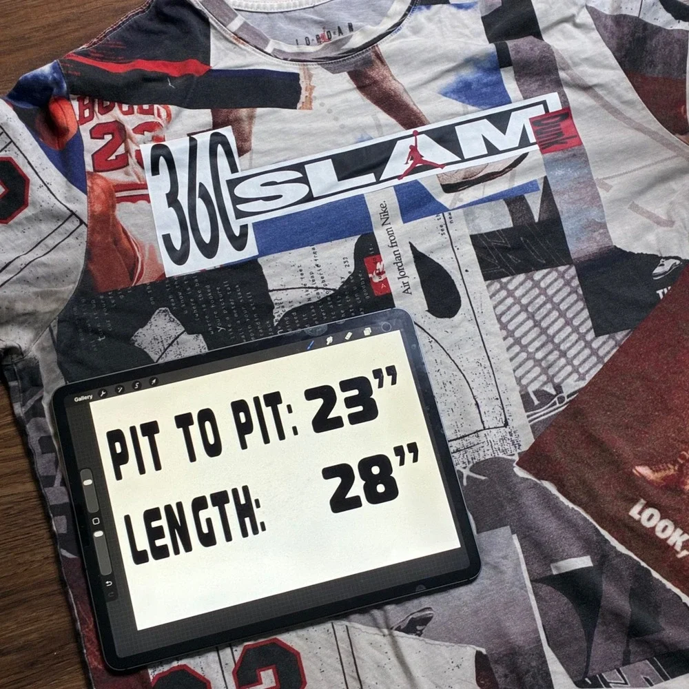 Nike Air Jordan 36 Slam Dunk Graphic T Shirt Men's XL All Over Print CJ6298